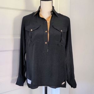 Marc D'Alcy Vintage Silk Blouse Button Down Dress Shirt